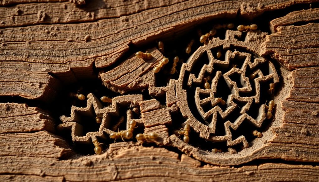 termite tunnels in wood termite tunnels in wood