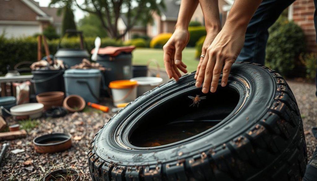 Eliminating mosquito breeding sites Eliminating mosquito breeding sites