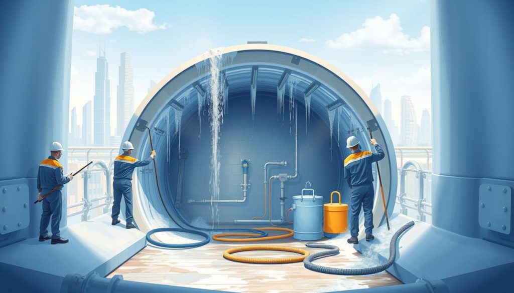 Professional water tank cleaning process Professional water tank cleaning process